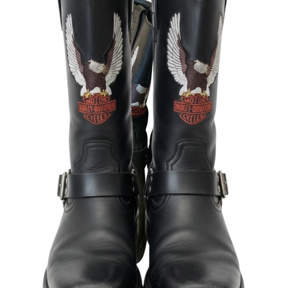 Harley-Davidson Men’s Black Eagle Logo Biker Boots size 7.5 excellent condition